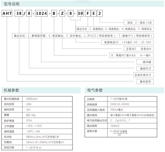 增量编码器AHB38/8/AHT38/8/AHT40/12