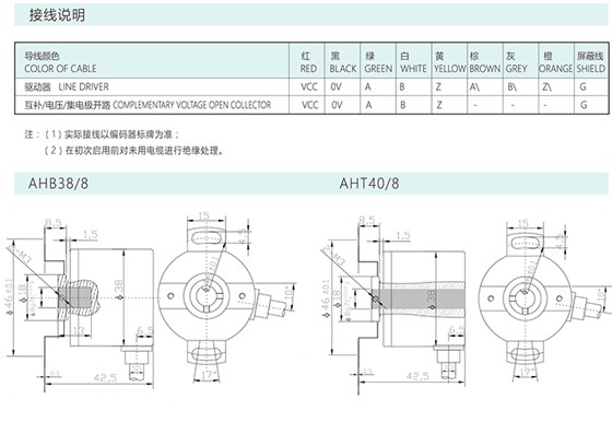 增量编码器AHB38/8/AHT38/8/AHT40/12