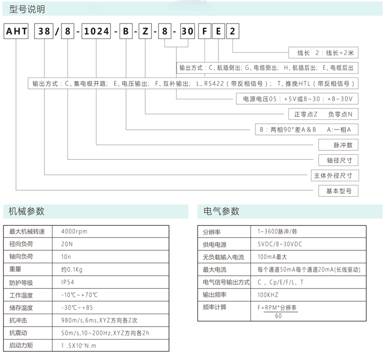 增量编码器AHB38/8/AHT38/8/AHT40/12