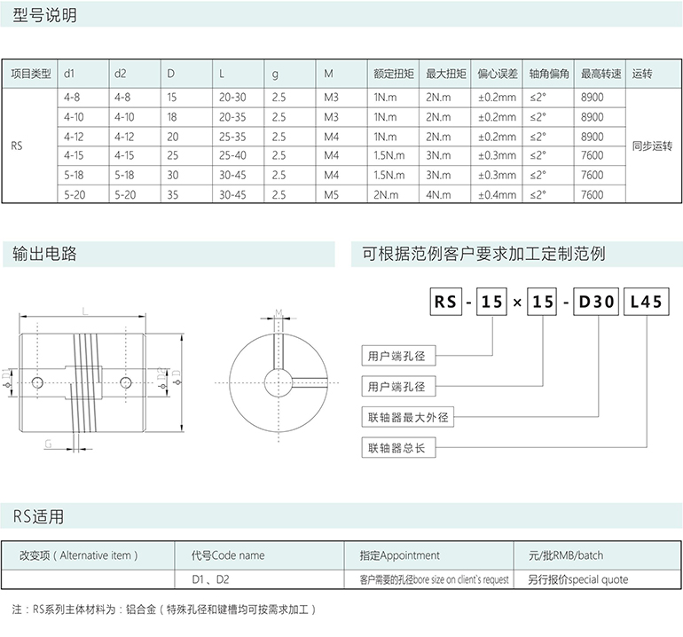 RB系列线性顶丝联轴器