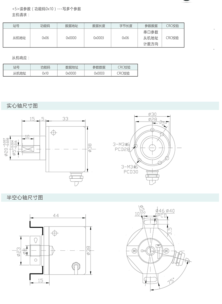 多圈绝对式编码器 ESP38-M系列 RS485 V2