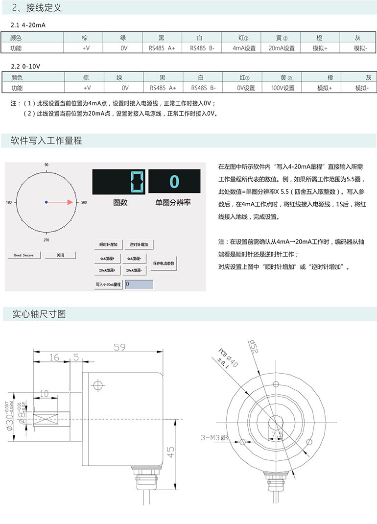 绝对式编码器 ESP50-S系列 4-20mA